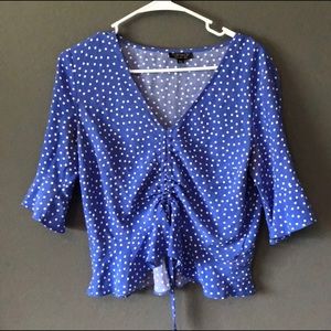 Topshop polka dot top, size 6